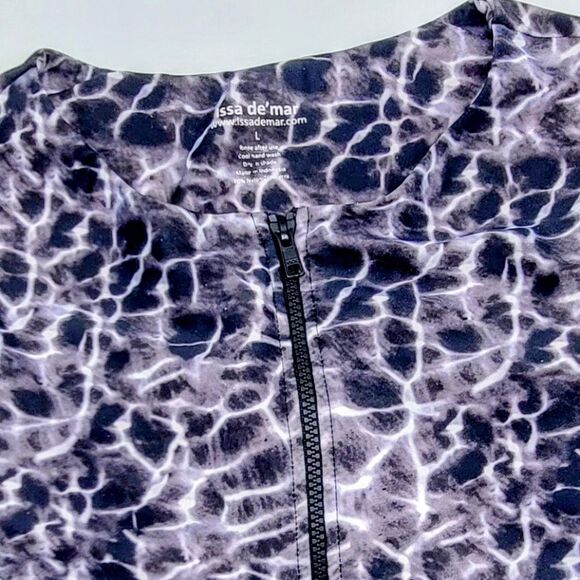 Issa de' Mar Women's Large Makena Surf Suit Aqua Noir Strappy Side Paneling Swim - Picture 3 of 11